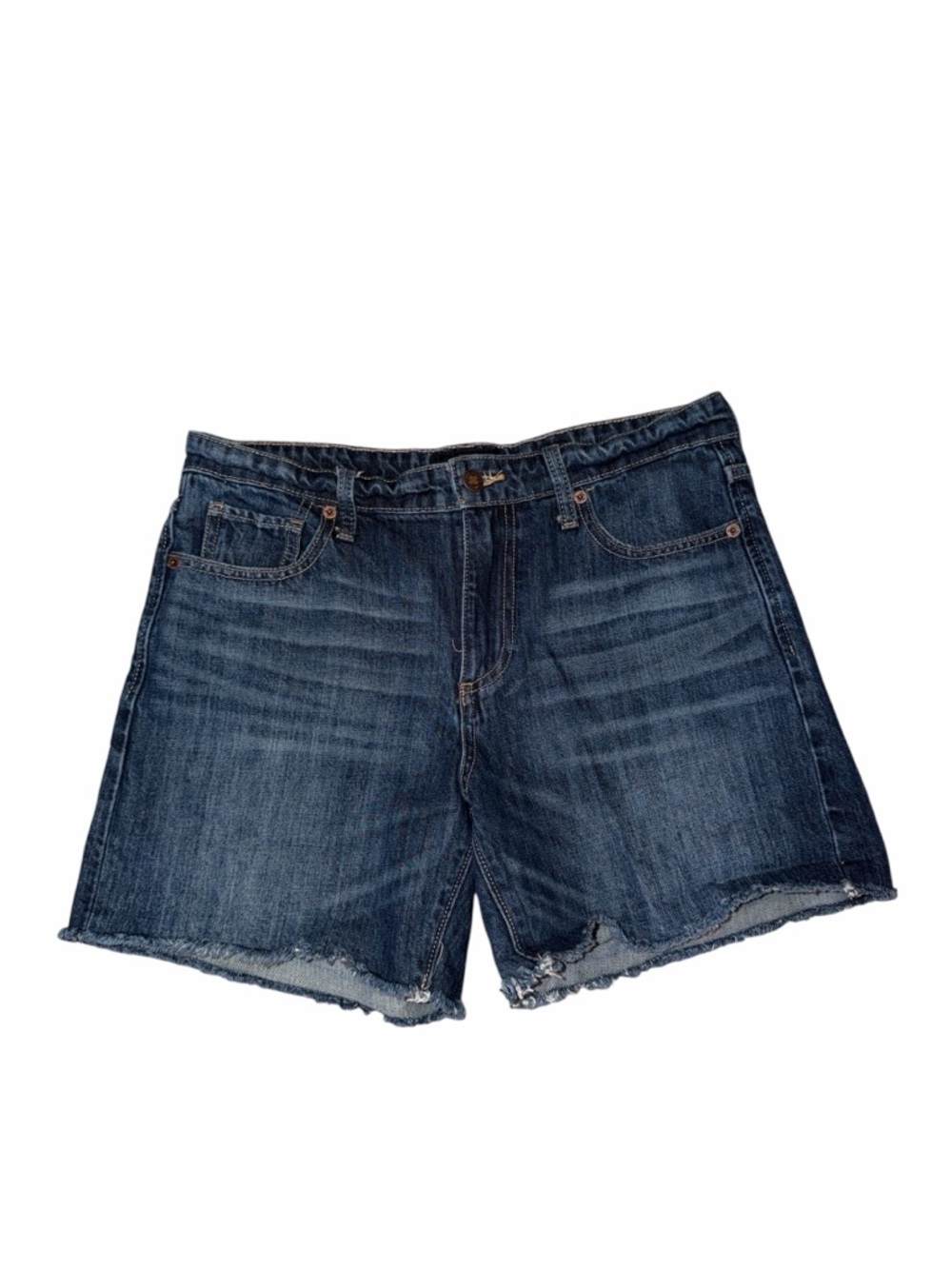 Lucky Brand Dark Blue Denim Frayed Hem Shorts size 4/27 - Picture 4 of 9
